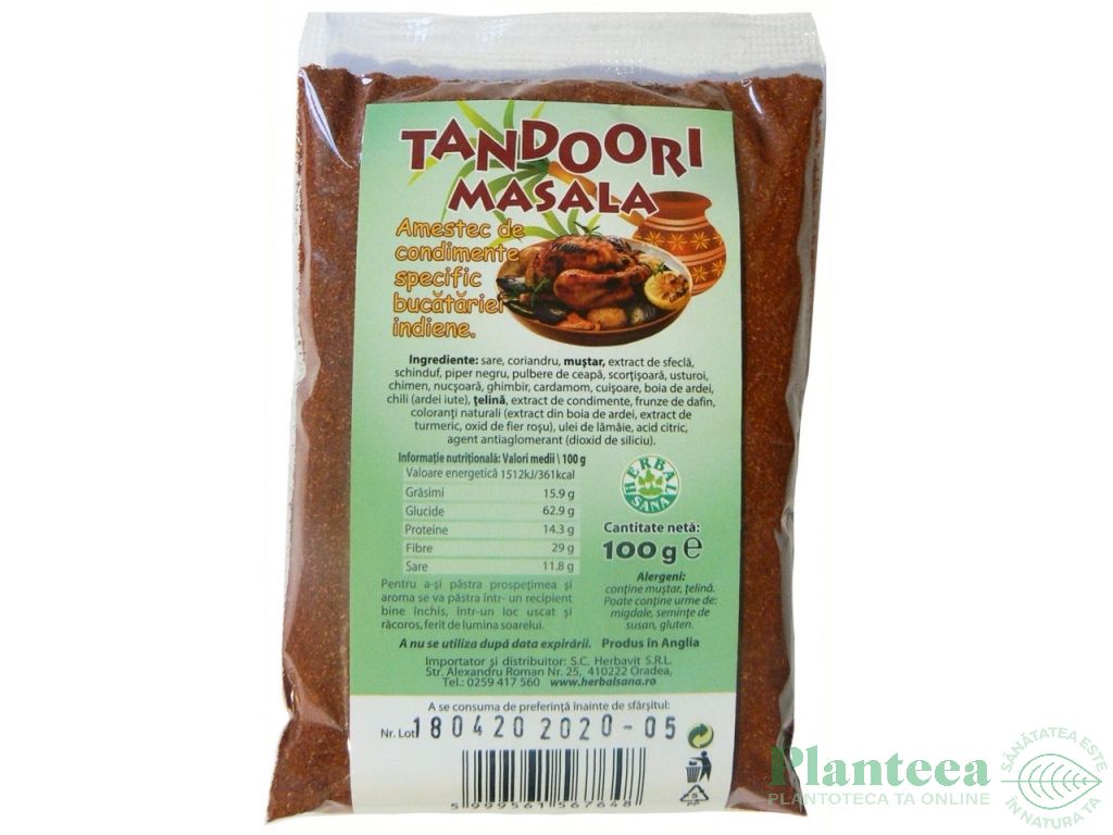 Condimente tandoori masala 100g - HERBAL SANA