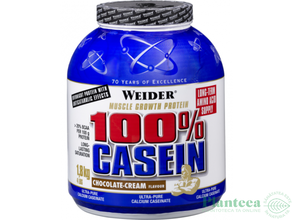 Pulbere proteica caseina 100% zi noapte ciocolata crema 1,8kg - WEIDER