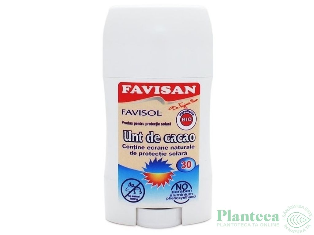 Unt cacao protectie solara spf30 FaviSol 60g - FAVISAN