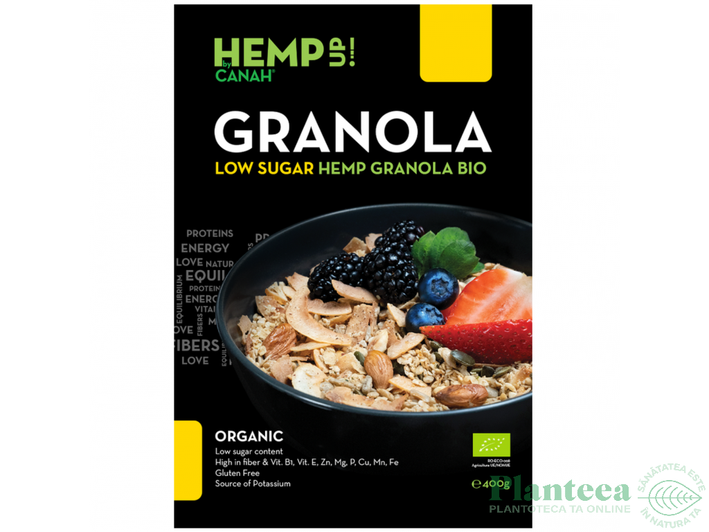 Granola canepa low sugar HempUp! eco 400g - CANAH