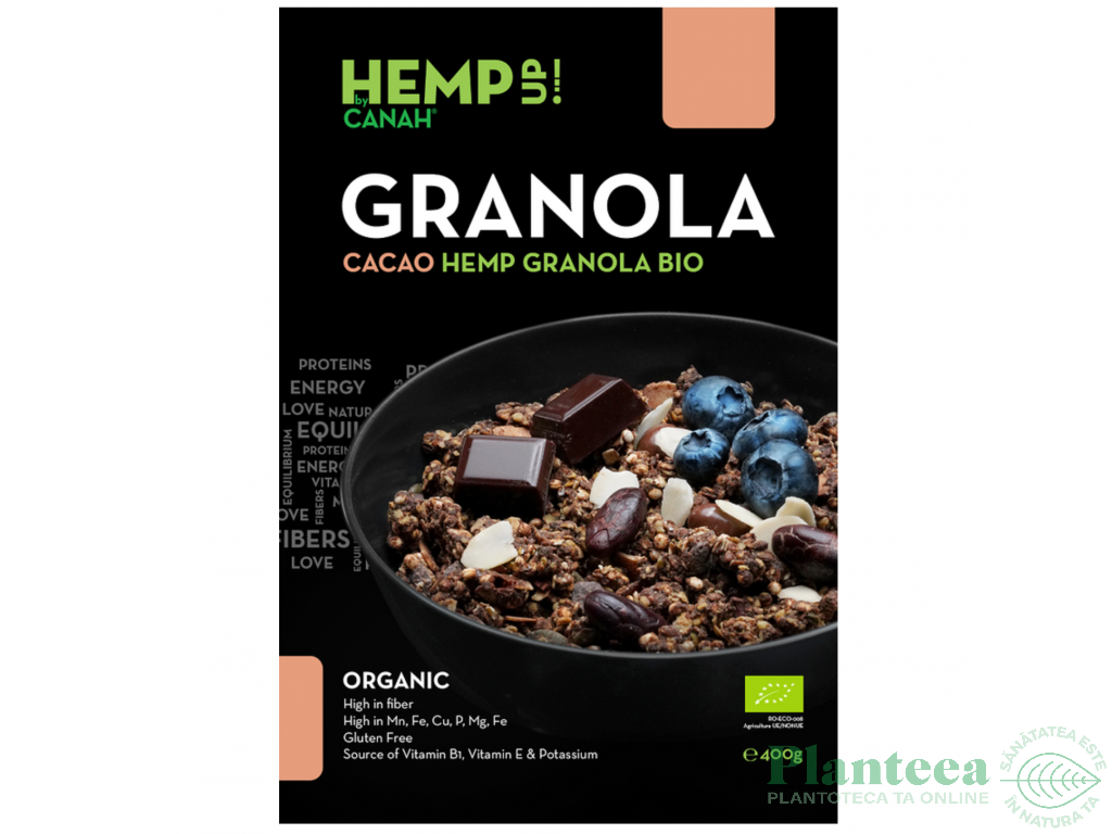 Granola canepa cacao HempUp! eco 400g - CANAH