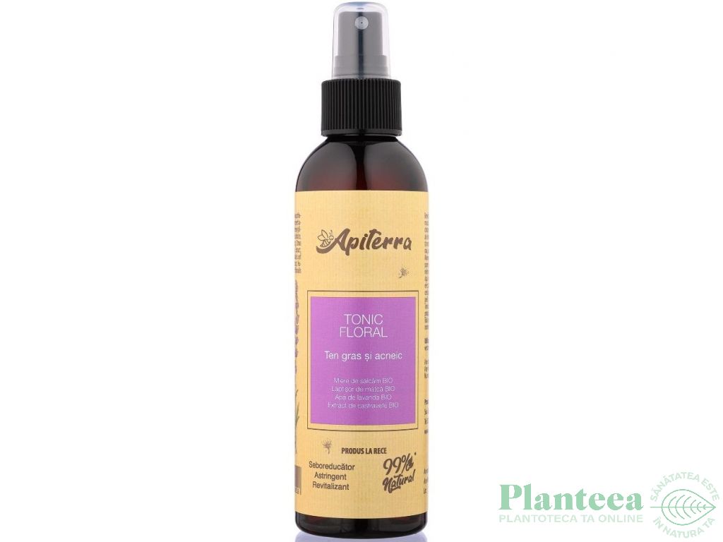 Lotiune tonica florala ten gras/acneic 200ml - APITERRA