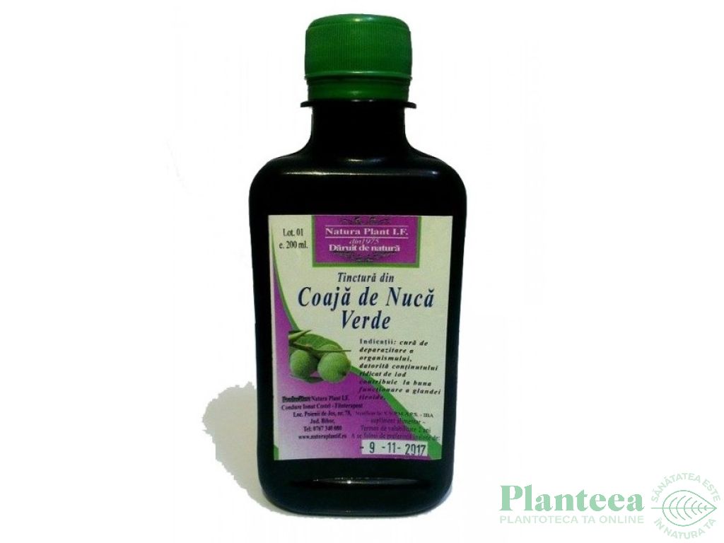 Tinctura nuca verde coaja 200ml - NATURA PLANT IF