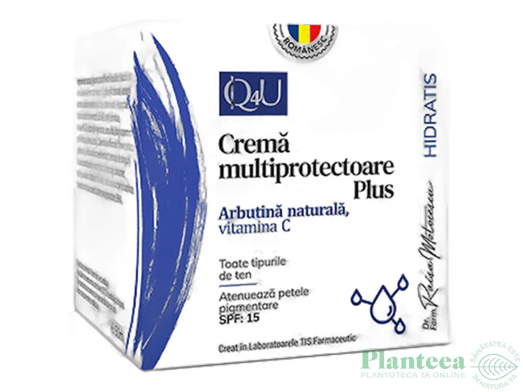 Crema multiprotectoare plus spf15 Q4U HidraTis 50ml - TIS