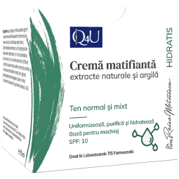 Crema matifianta fata extracte naturale argila Q4U HidraTis 50ml - TIS