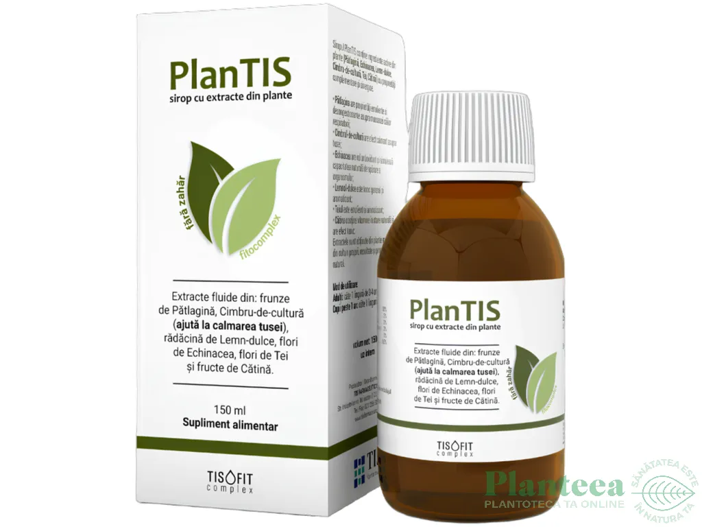 Sirop fitocomplex PlanTis fara zahar TisoFit 150ml - TIS