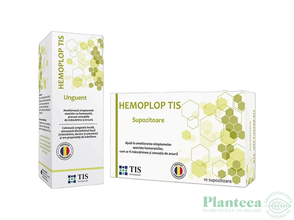 Kit antihemoroidal HemoPlop [Unguent 50ml + Supozitoare 10b] 2b - TIS
