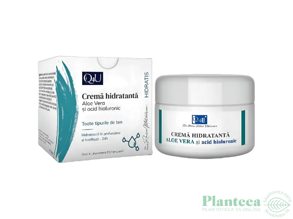 Crema hidratanta aloe vera acid hialuronic HidraTis Q4U 50ml - TIS