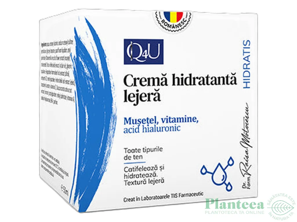 Crema hidratanta lejera musetel vitamine Q4U HidraTis 50ml - TIS