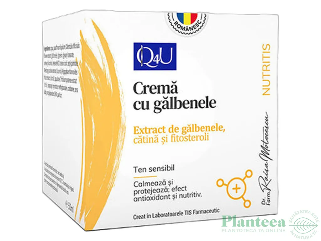 Crema galbenele ten sensibil Q4U NutriTis 50ml - TIS