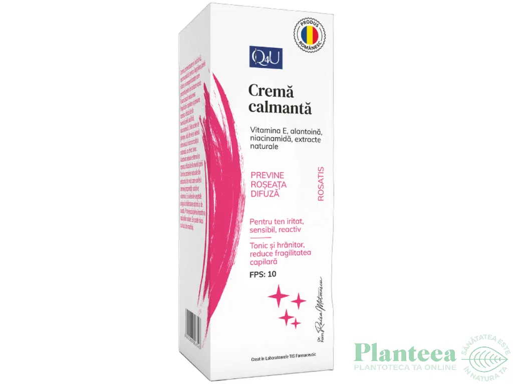 Crema calmanta tenuri roseata difuza Q4U 40ml - TIS