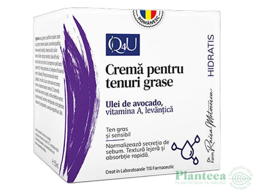Crema tenuri grase Q4U HidraTis 50ml - TIS