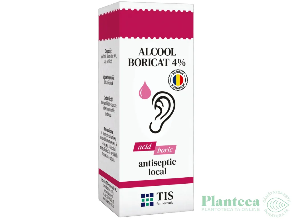 Alcool boricat 4% 15ml - TIS