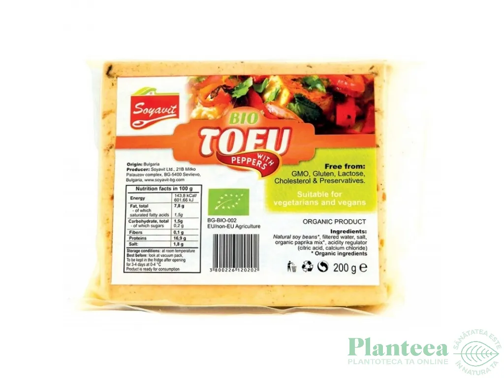 Tofu ardei {pg} eco 200g - SOYAVIT