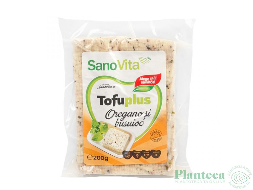 Tofu plus busuioc oregano 200g - SANOVITA