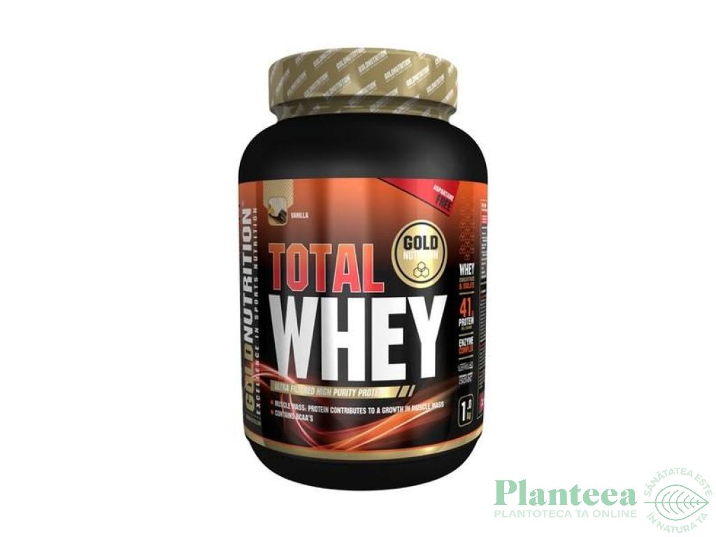 Pulbere proteica Total Whey vanilie 1kg - GOLD NUTRITION