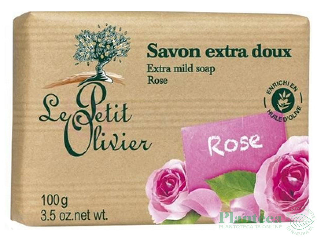 Sapun extra moale trandafir 100g - LE PETIT OLIVIER