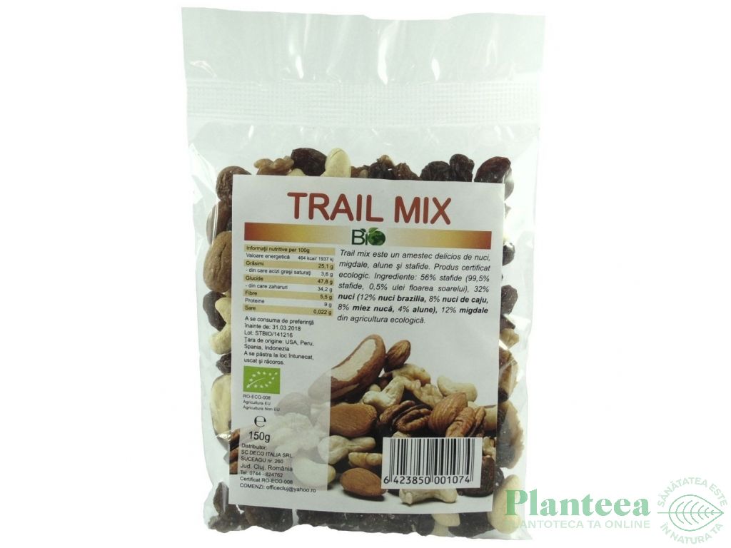 Amestec stafide nuci Trail mix eco 150g - DECO ITALIA