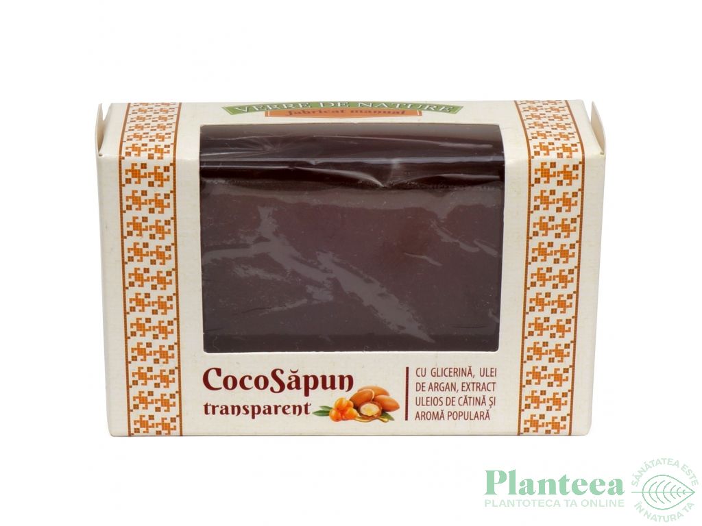 Sapun transparent Coco argan catina aroma populara 50g - VERRE DE NATURE