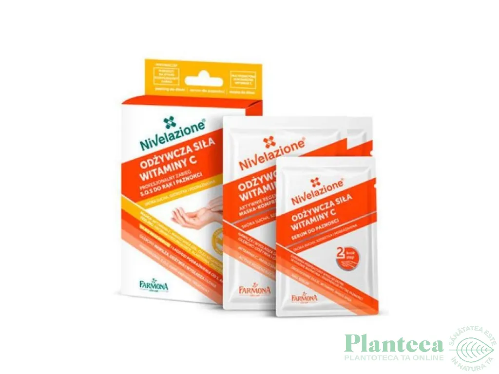 Kit tratament maini unghii regenerator vit C Nivelazione 6g+2g+6ml - FARMONA
