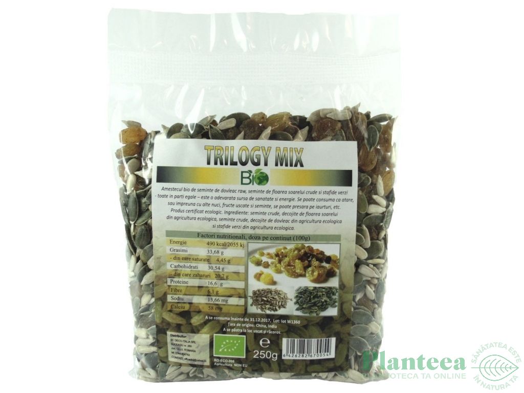 Amestec seminte stafide Trilogy mix eco 250g - DECO ITALIA