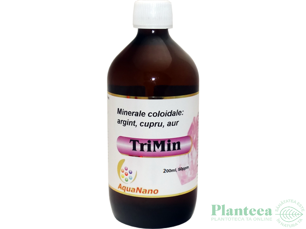 Argint cupru aur coloidale 50ppm TriMin 200ml - AQUA NANO