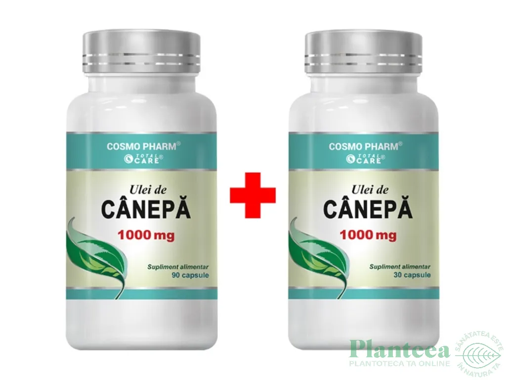 Pachet Ulei canepa 1000mg 90+30cps - COSMO PHARM