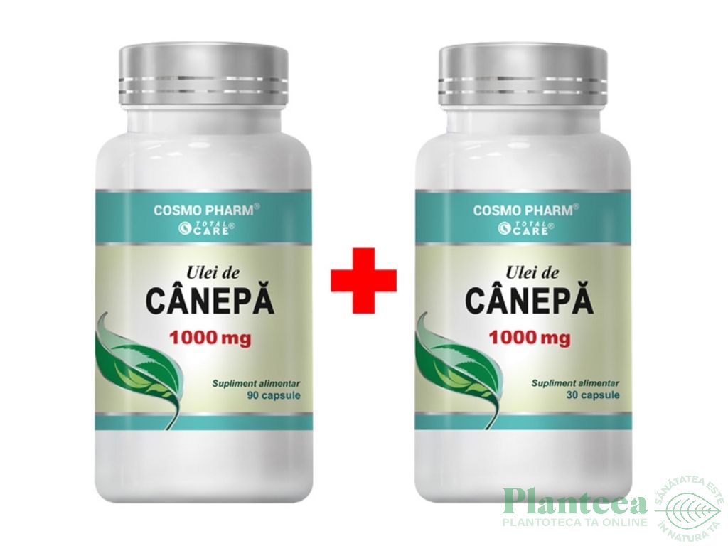 Pachet Ulei canepa 1000mg 90+30cps - COSMO PHARM