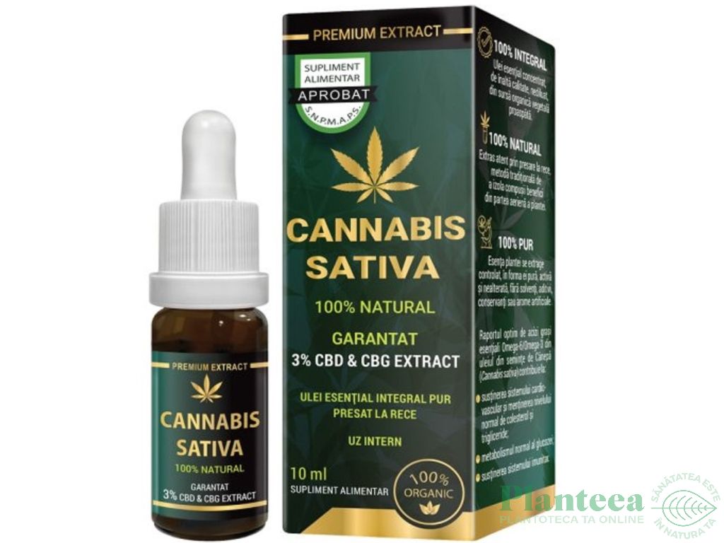 Ulei canabis CBD 3% 10ml - COSMO PHARM