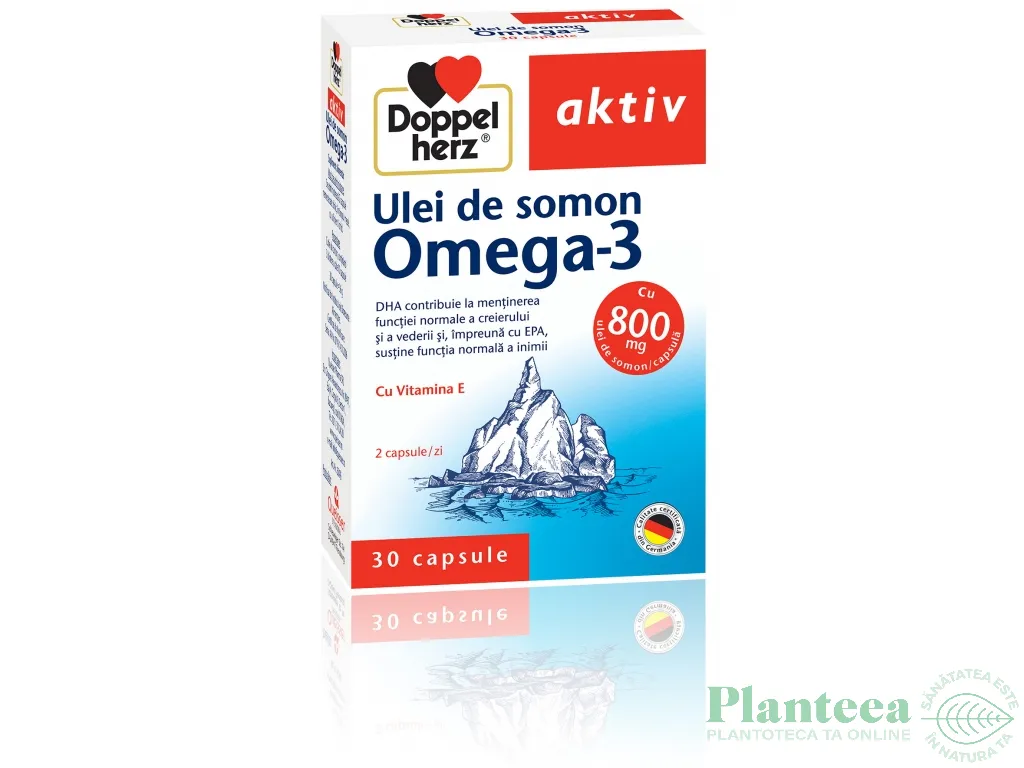 Ulei somon 800mg omega3 E 30cps - DOPPEL HERZ