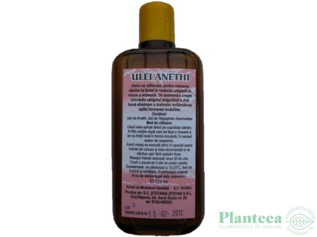 Ulei anethi 125ml - STEFANIA STEFAN