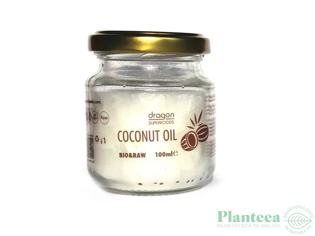 Ulei cocos virgin raw bio 100ml - DRAGON SUPERFOODS