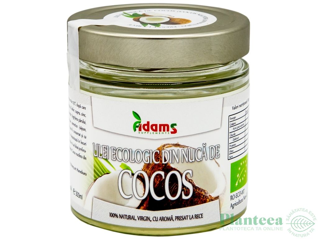 Ulei cocos virgin eco 300ml - ADAMS