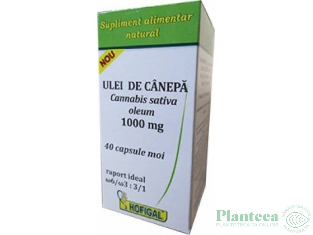 Ulei canepa 1000mg 40cps - HOFIGAL