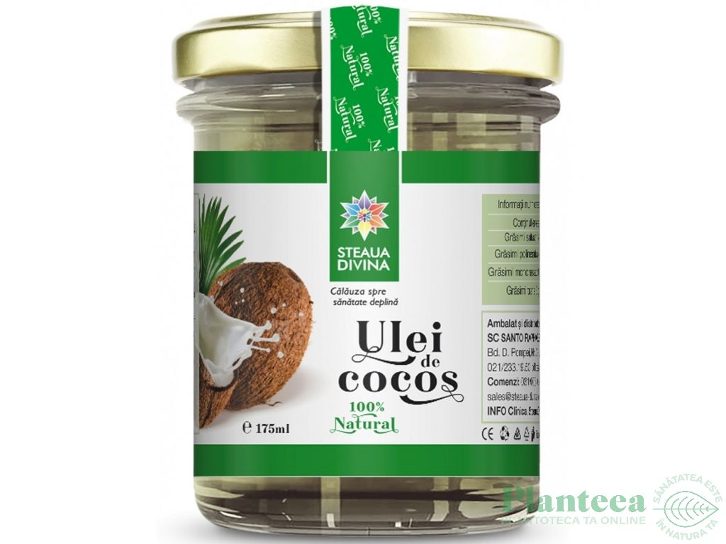 Ulei cocos natur 175ml - SANTO RAPHAEL