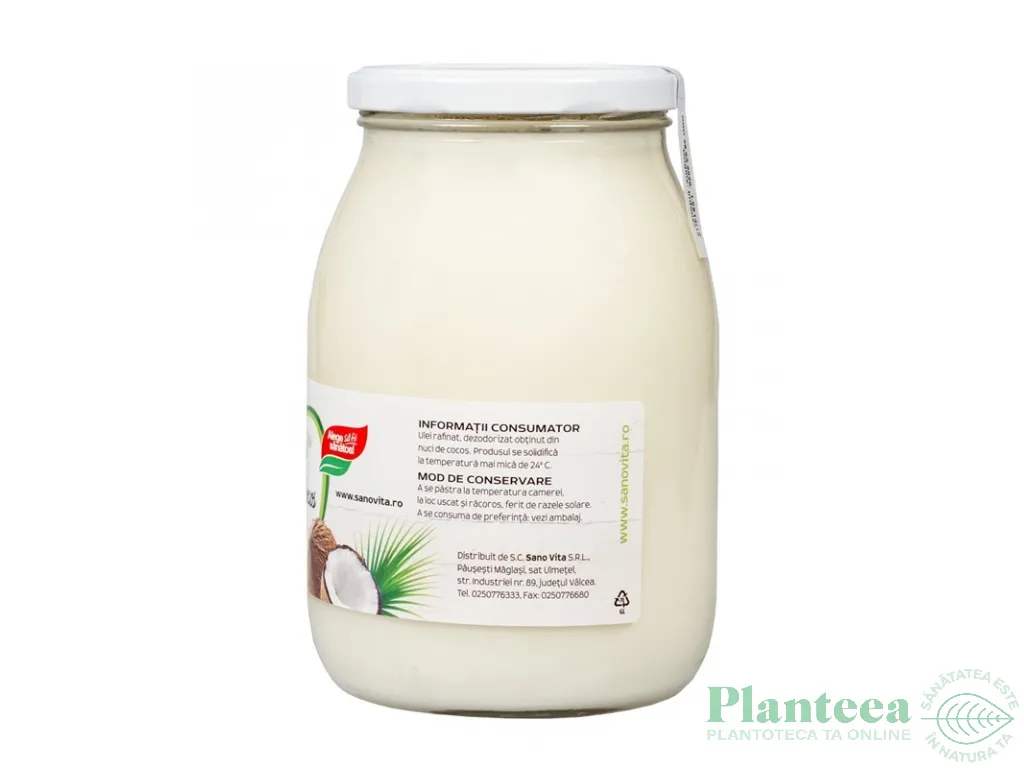 Ulei cocos dezodorizat 1L - SANOVITA