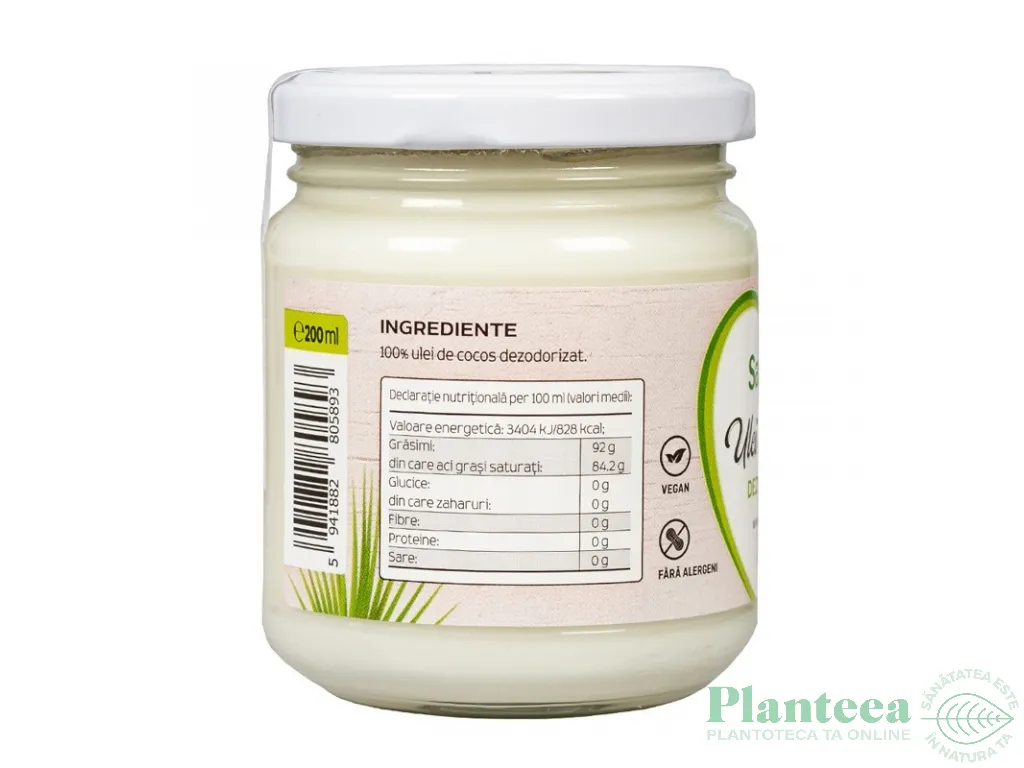 Ulei cocos dezodorizat 200ml - SANOVITA