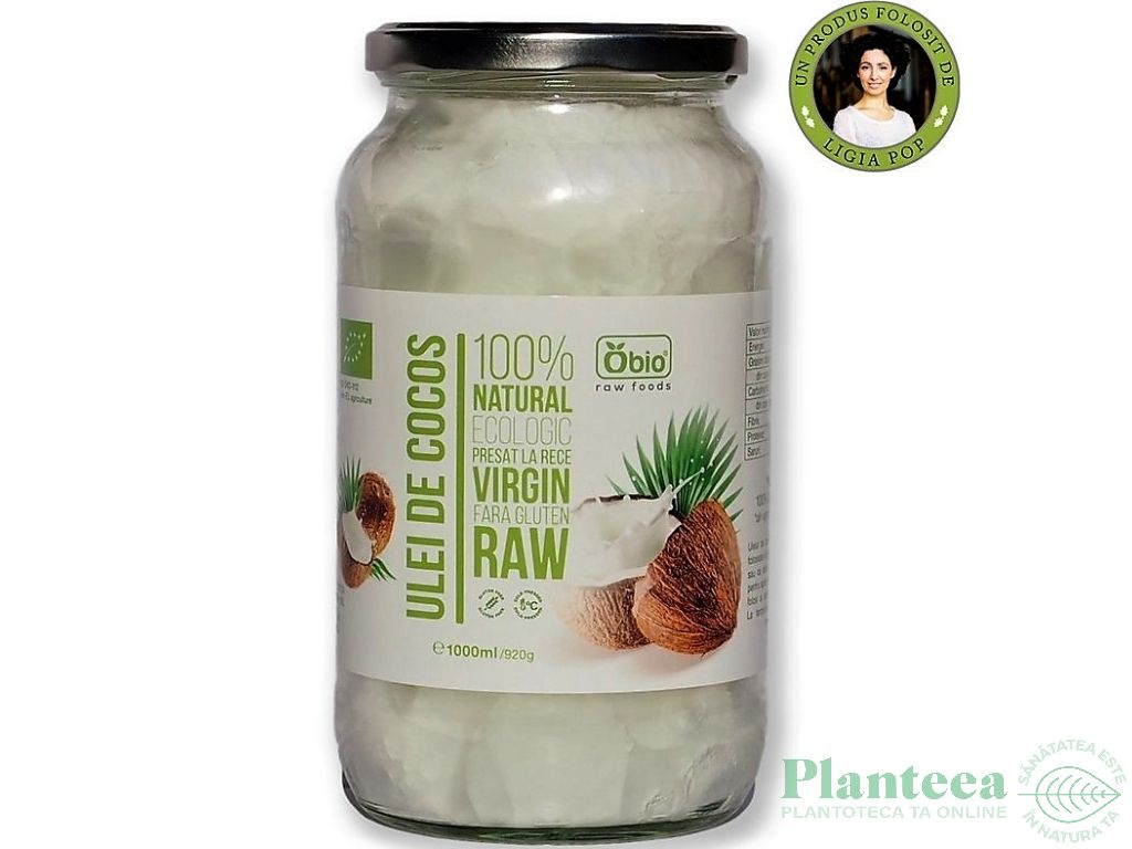 Ulei cocos virgin raw eco 920g/1L - OBIO