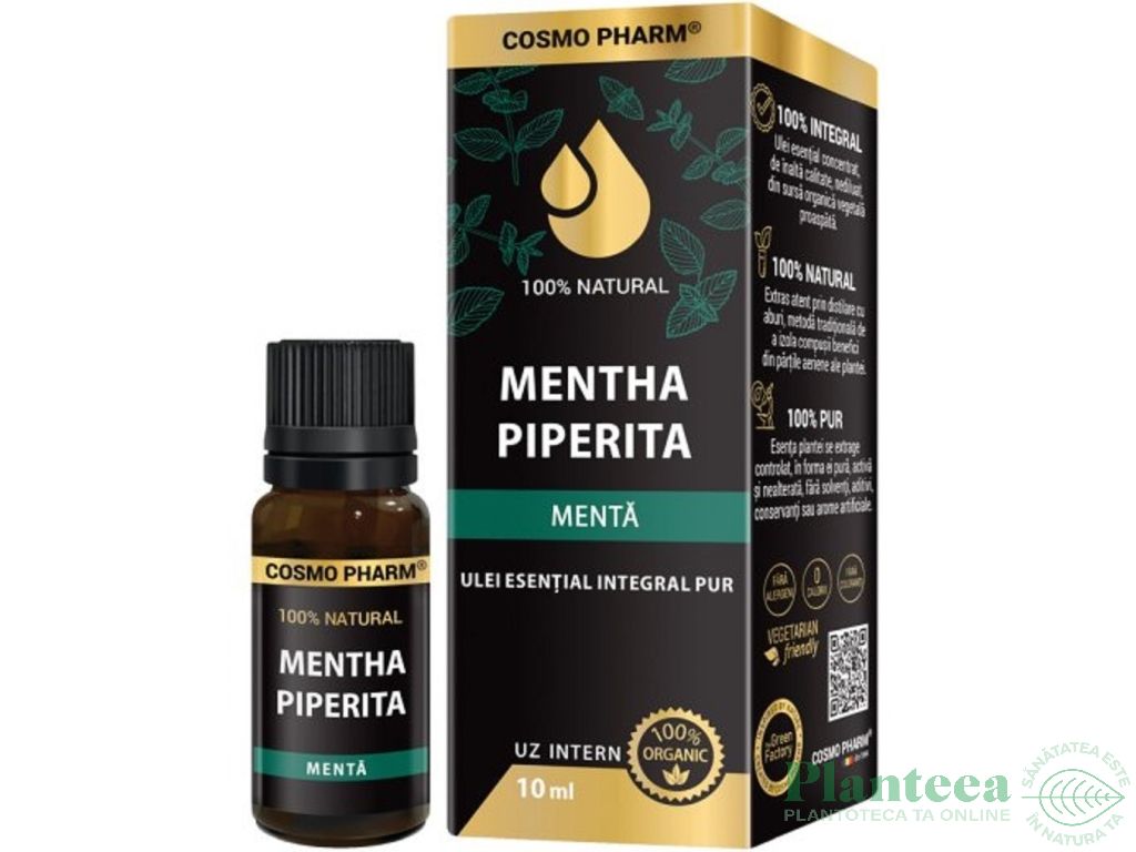 Ulei esential integral 100% natural menta piperita 10ml - COSMO PHARM