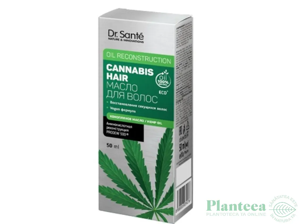 Ulei par reconstructor protectie termica laminare ulei canepa 50ml - DR SANTE