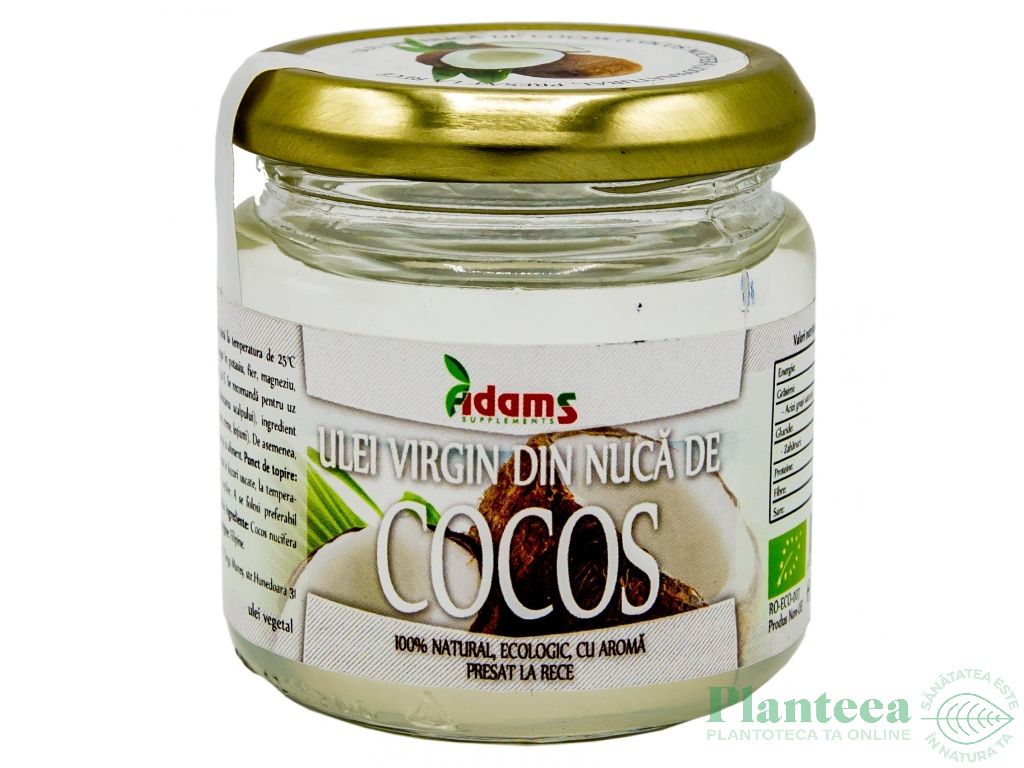 Ulei cocos virgin eco 200ml - ADAMS