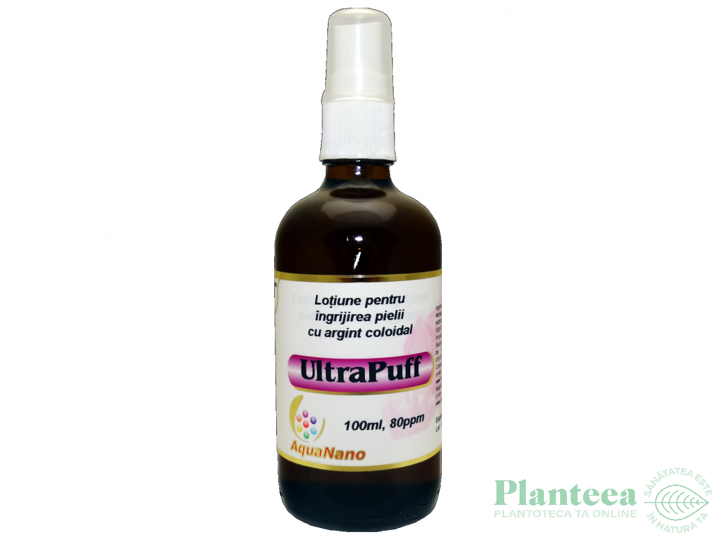 Lotiune ingrijirea pielii argint coloidal 80ppm UltraPuff 100ml - AQUA NANO