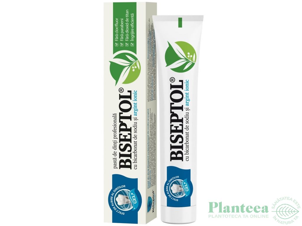 Pasta dinti profesionala BiSeptol bicarbonat sodiu argint ionic 75ml - DACIA PLANT