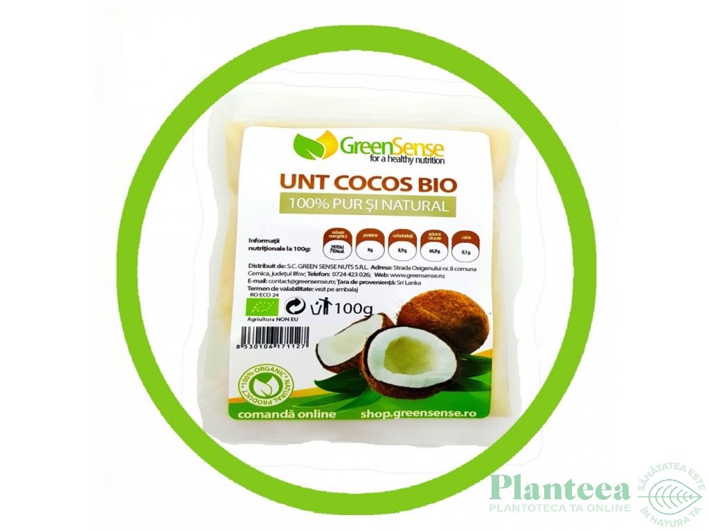 Unt cocos bio 100g - GREEN SENSE
