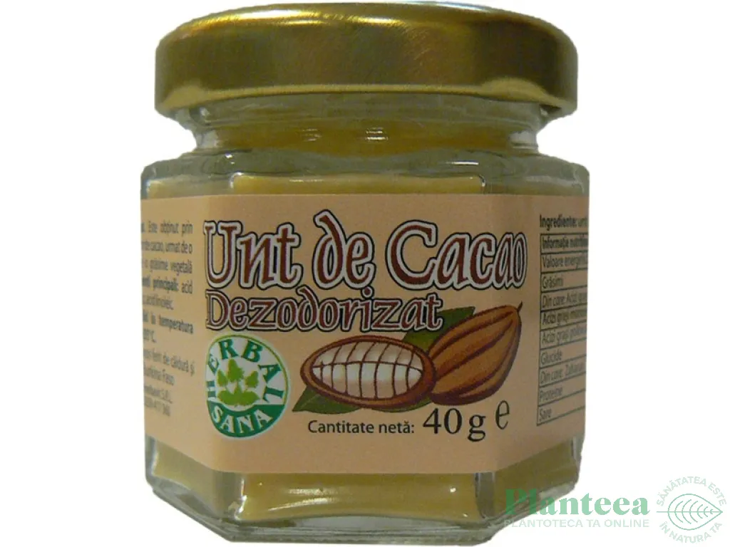 Unt cacao dezodorizat 40g - HERBAL SANA