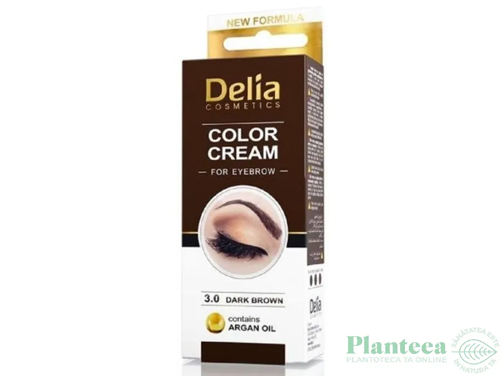 Vopsea crema gene sprancene ulei argan 3.0 maro inchis 15ml - DELIA