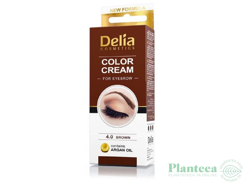 Vopsea crema gene sprancene ulei argan 4.0 maro 15ml - DELIA