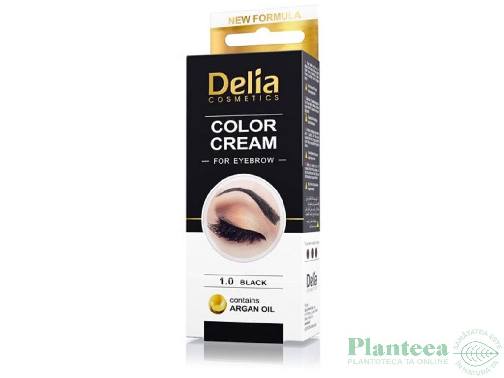 Crema coloranta gene sprancene 1.0 negru 15ml - DELIA