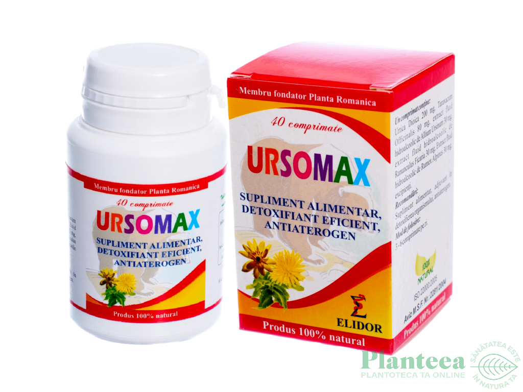 UrsoMax [Detoxifiant eficient AntiAterogen] 40cp - ELIDOR