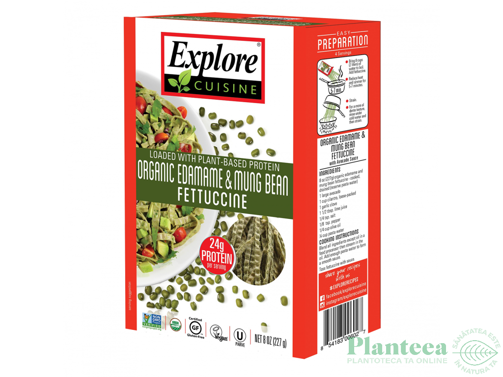 Paste fettuccine edamame fasole mung eco 200g - EXPLORE CUISINE